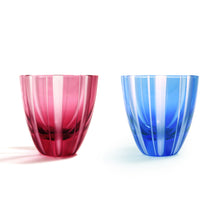 Load image into Gallery viewer, ぐい呑子持縞 青藍・金赤<艶消し> - THE GLASS GIFT SHOP SOKICHI