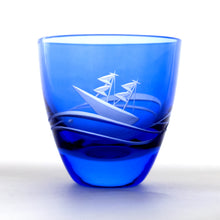 画像をギャラリービューアに読み込む, 波と風 ぐい呑青藍