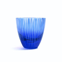 画像をギャラリービューアに読み込む, ぐい呑よろけ縞 青藍・金赤<艶消し> - THE GLASS GIFT SHOP SOKICHI