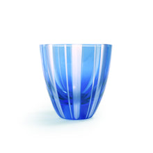 Load image into Gallery viewer, ぐい呑子持縞 青藍・金赤<艶消し> - THE GLASS GIFT SHOP SOKICHI