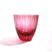 画像をギャラリービューアに読み込む, ぐい呑よろけ縞 青藍・金赤 - THE GLASS GIFT SHOP SOKICHI