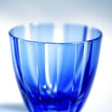 Load image into Gallery viewer, ぐい呑子持縞 青藍・金赤 - THE GLASS GIFT SHOP SOKICHI