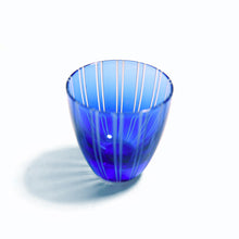 画像をギャラリービューアに読み込む, ぐい呑金通縞 青藍・金赤<艶消し> - THE GLASS GIFT SHOP SOKICHI