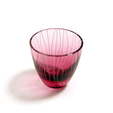 画像をギャラリービューアに読み込む, ぐい呑よろけ縞 青藍・金赤<艶消し> - THE GLASS GIFT SHOP SOKICHI