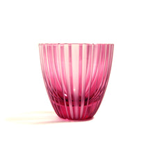 Load image into Gallery viewer, ぐい呑滝縞 青藍・金赤<艶消し> - THE GLASS GIFT SHOP SOKICHI