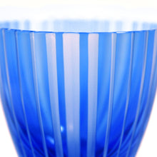 Load image into Gallery viewer, ぐい呑滝縞 青藍・金赤<艶消し> - THE GLASS GIFT SHOP SOKICHI