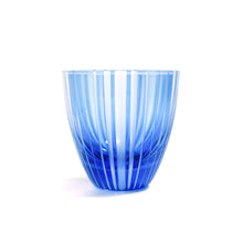 Load image into Gallery viewer, ぐい呑滝縞 青藍・金赤<艶消し> - THE GLASS GIFT SHOP SOKICHI