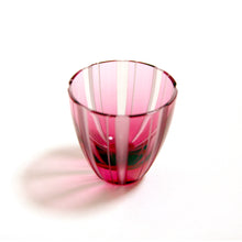 Load image into Gallery viewer, ぐい呑子持縞 青藍・金赤<艶消し> - THE GLASS GIFT SHOP SOKICHI