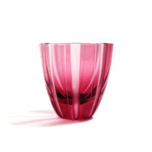 Load image into Gallery viewer, ぐい呑子持縞 青藍・金赤<艶消し> - THE GLASS GIFT SHOP SOKICHI