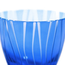 画像をギャラリービューアに読み込む, ぐい呑よろけ縞 青藍・金赤<艶消し> - THE GLASS GIFT SHOP SOKICHI