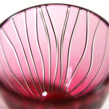 画像をギャラリービューアに読み込む, ぐい呑よろけ縞 青藍・金赤 - THE GLASS GIFT SHOP SOKICHI