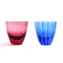 Load image into Gallery viewer, ぐい呑金通縞 青藍・金赤&lt;艶消し&gt; - THE GLASS GIFT SHOP SOKICHI
