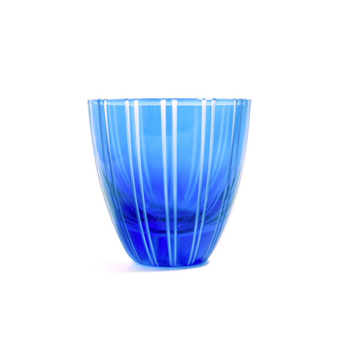 ぐい呑金通縞 青藍・金赤<艶消し> - THE GLASS GIFT SHOP SOKICHI