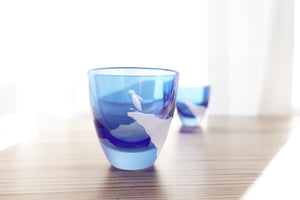 Penguin Climb 冷酒杯 青藍 - THE GLASS GIFT SHOP SOKICHI