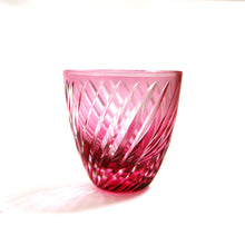 Load image into Gallery viewer, ぐい呑滝縞斜め 青藍・金赤 - THE GLASS GIFT SHOP SOKICHI

